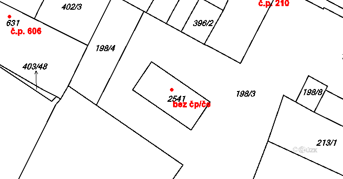 Bystřice pod Hostýnem 47555912 na parcele st. 2541 v KÚ Bystřice pod Hostýnem, Katastrální mapa