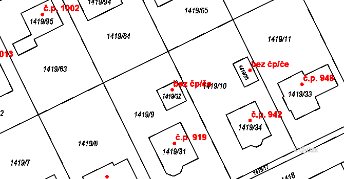 Bolatice 49210912 na parcele st. 1419/32 v KÚ Bolatice, Katastrální mapa