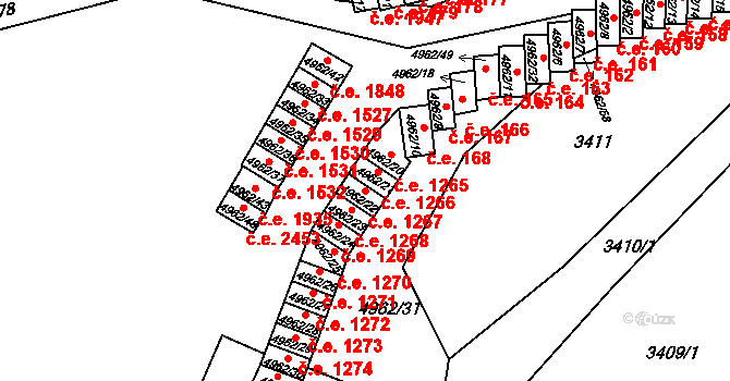 Znojmo 1267 na parcele st. 4962/22 v KÚ Znojmo-město, Katastrální mapa