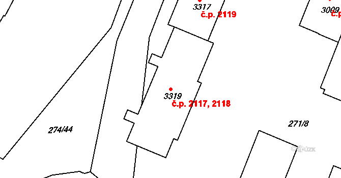 Rakovník II 2117,2118, Rakovník na parcele st. 3319 v KÚ Rakovník, Katastrální mapa