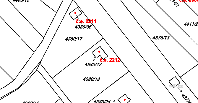 Louny 2212 na parcele st. 4380/42 v KÚ Louny, Katastrální mapa