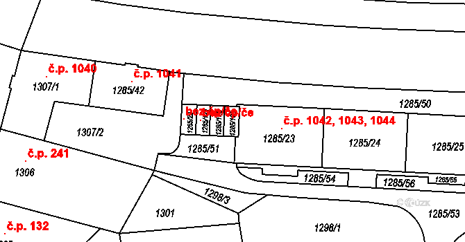 Praha 99998912 na parcele st. 1285/123 v KÚ Krč, Katastrální mapa