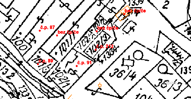 Prosiměřice 212 na parcele st. 102/3 v KÚ Prosiměřice, Katastrální mapa