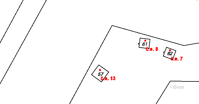 Zdeslavice 13, Chlístovice na parcele st. 57 v KÚ Zdeslavice u Chlístovic, Katastrální mapa