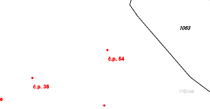 Kozohlody 54, Vlkaneč na parcele st. 60 v KÚ Kozohlody, Katastrální mapa
