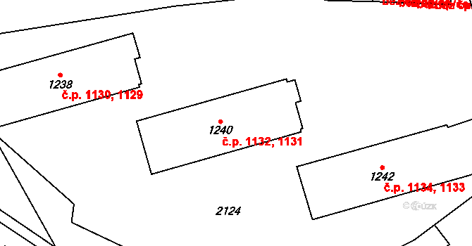Nejdek 1131,1132 na parcele st. 1240 v KÚ Nejdek, Katastrální mapa