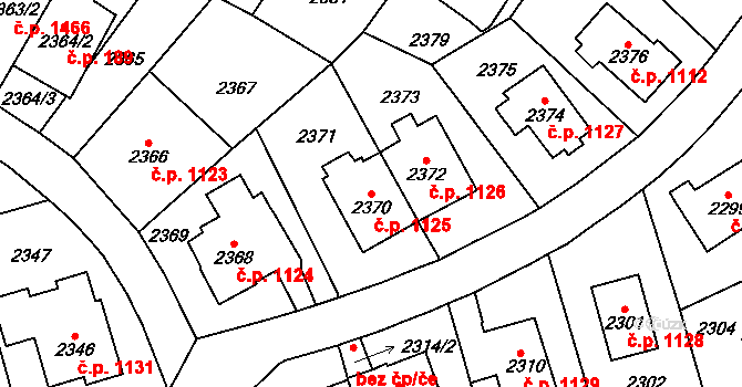 Vršovice 1125, Praha na parcele st. 2370 v KÚ Vršovice, Katastrální mapa