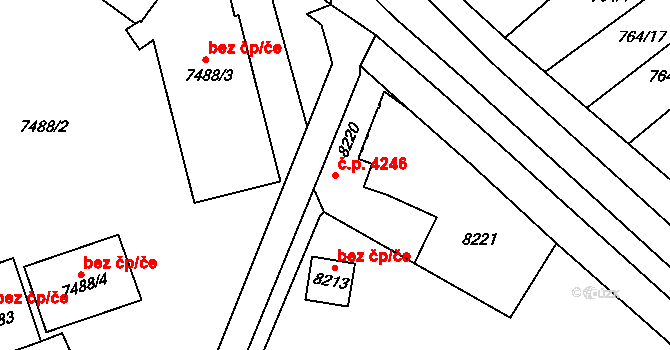 Prostějov 4246 na parcele st. 8220 v KÚ Prostějov, Katastrální mapa