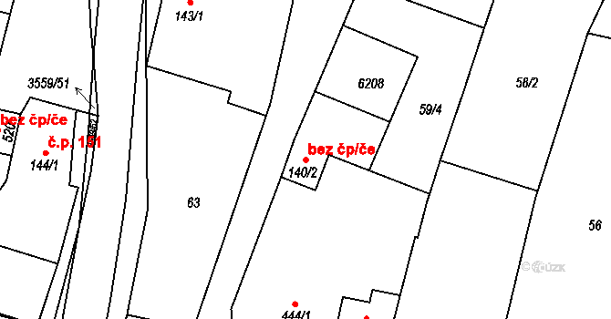 Hrabětice 41974913 na parcele st. 140/2 v KÚ Hrabětice, Katastrální mapa