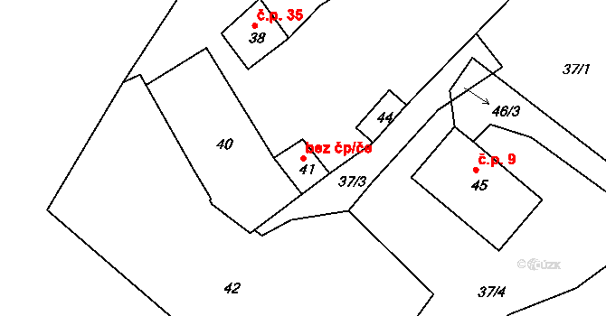 Hořice na Šumavě 42101913 na parcele st. 41 v KÚ Skláře na Šumavě, Katastrální mapa