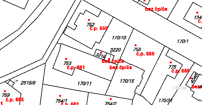 Humpolec 45237913 na parcele st. 3219 v KÚ Humpolec, Katastrální mapa