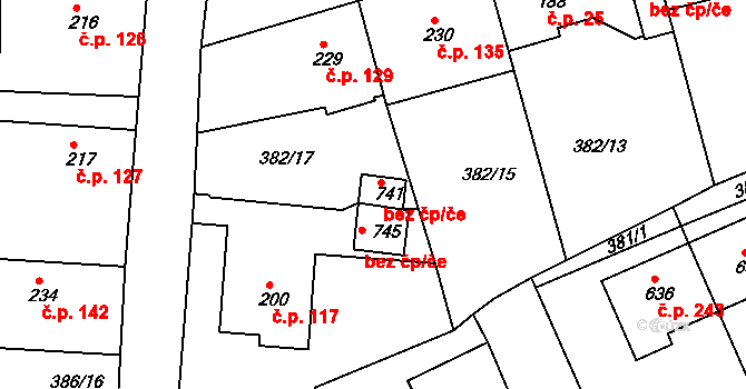 Vyžlovka 46111913 na parcele st. 741 v KÚ Vyžlovka, Katastrální mapa