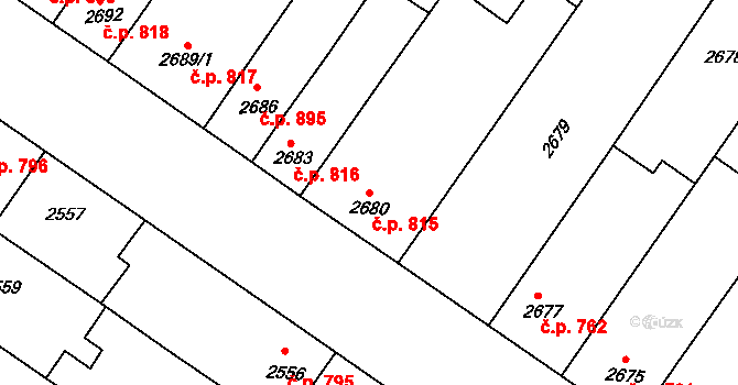 Hluk 815 na parcele st. 2680 v KÚ Hluk, Katastrální mapa