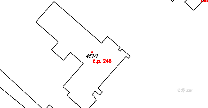 Černý Vůl 246, Statenice na parcele st. 451/1 v KÚ Statenice, Katastrální mapa