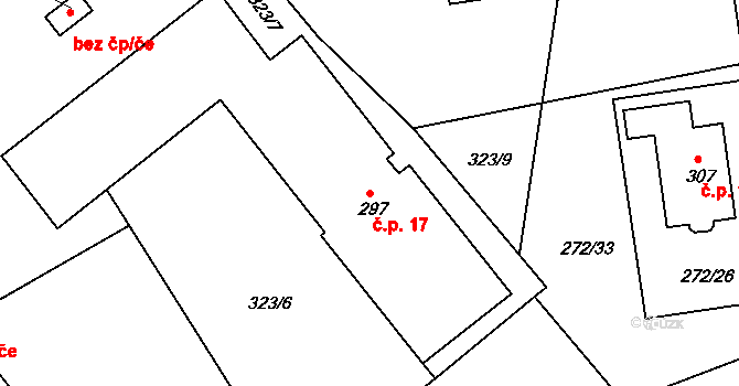 Bražec 17, Náchod na parcele st. 297 v KÚ Bražec, Katastrální mapa