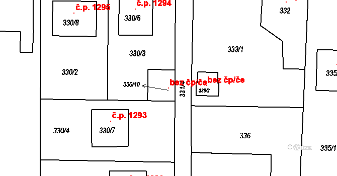 Příbor 104653914 na parcele st. 330/10 v KÚ Klokočov u Příbora, Katastrální mapa