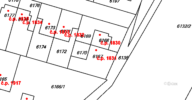 Varnsdorf 1831 na parcele st. 6167 v KÚ Varnsdorf, Katastrální mapa
