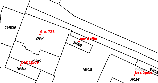 Kunovice 40634914 na parcele st. 2998/5 v KÚ Kunovice u Uherského Hradiště, Katastrální mapa
