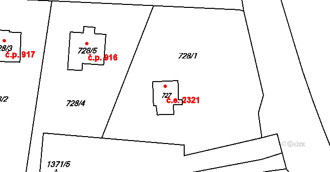 Těrlicko 41751914 na parcele st. 727 v KÚ Horní Těrlicko, Katastrální mapa