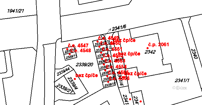 Ústí nad Labem-centrum 4551, Ústí nad Labem na parcele st. 2339/14 v KÚ Ústí nad Labem, Katastrální mapa
