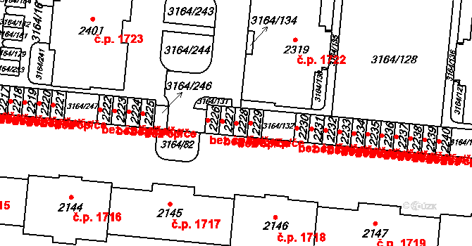 Uherské Hradiště 49904914 na parcele st. 2228 v KÚ Mařatice, Katastrální mapa