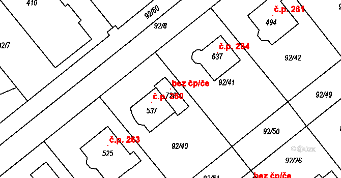 Kněžmost 93059914 na parcele st. 726 v KÚ Kněžmost, Katastrální mapa