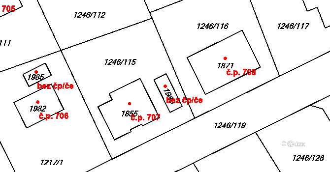 Holýšov 95264914 na parcele st. 1980 v KÚ Holýšov, Katastrální mapa