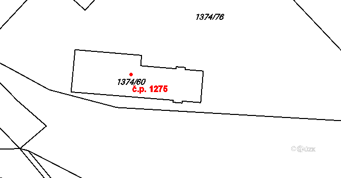 Uhříněves 1275, Praha na parcele st. 1374/60 v KÚ Uhříněves, Katastrální mapa
