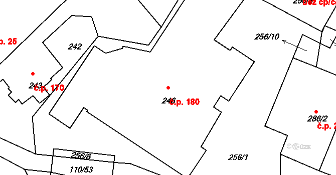 Horní Chřibská 180, Chřibská na parcele st. 246 v KÚ Horní Chřibská, Katastrální mapa