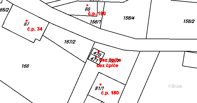 Hnátnice 39411915 na parcele st. 470 v KÚ Hnátnice, Katastrální mapa