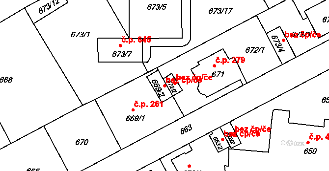 Liberec 40816915 na parcele st. 669/2 v KÚ Růžodol I, Katastrální mapa