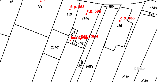 Okříšky 41979915 na parcele st. 171/2 v KÚ Nové Petrovice, Katastrální mapa