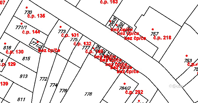 Bystřany 43281915 na parcele st. 780 v KÚ Bystřany, Katastrální mapa
