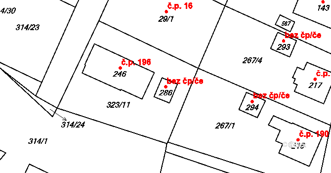 Ústí nad Orlicí 45526915 na parcele st. 286 v KÚ Kerhartice nad Orlicí, Katastrální mapa