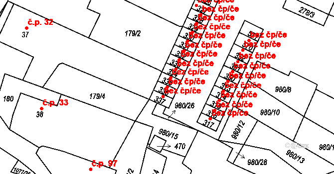 Čimelice 46174915 na parcele st. 336 v KÚ Čimelice, Katastrální mapa