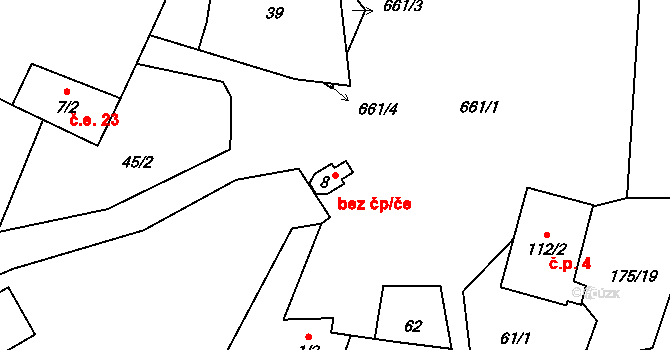 Červená Řečice 48066915 na parcele st. 8 v KÚ Těchoraz, Katastrální mapa