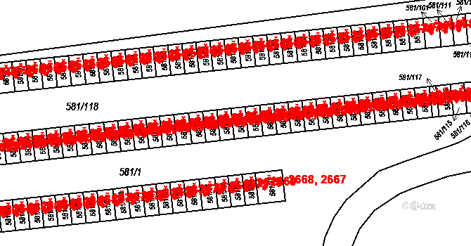 Bludovice 2601,2653, Havířov na parcele st. 581/45 v KÚ Bludovice, Katastrální mapa