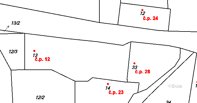 Sedlec 12, Žebrák na parcele st. 13 v KÚ Sedlec u Žebráku, Katastrální mapa