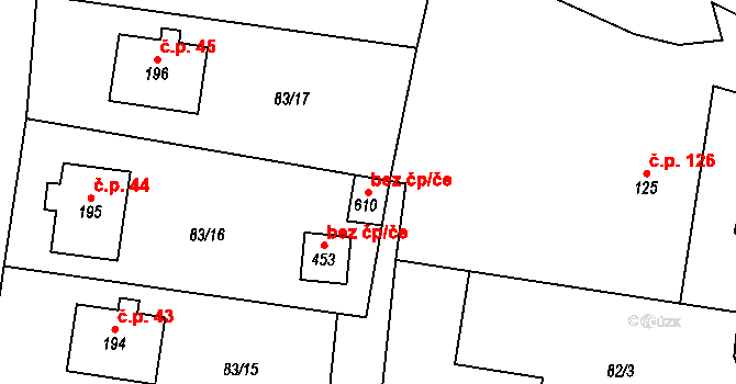 Bečov 104230916 na parcele st. 610 v KÚ Bečov u Mostu, Katastrální mapa