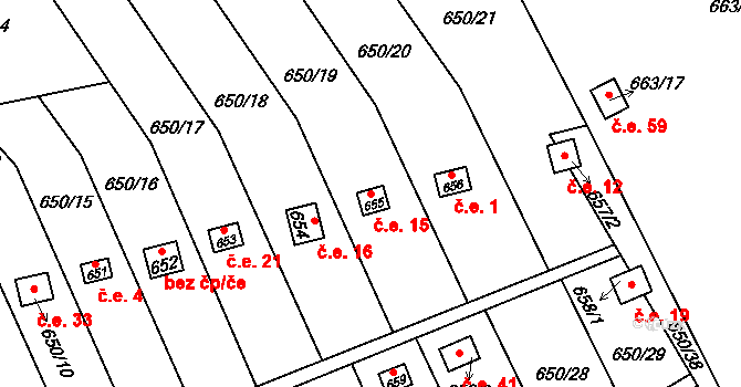 Přerov IV-Kozlovice 15, Přerov na parcele st. 655 v KÚ Kozlovice u Přerova, Katastrální mapa