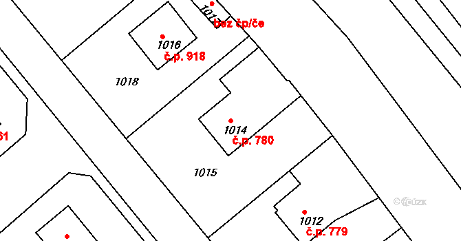 Rýmařov 780 na parcele st. 1014 v KÚ Rýmařov, Katastrální mapa