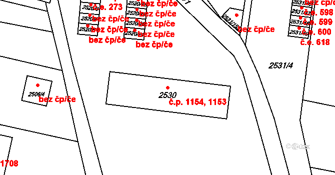 Mikulov 1153,1154 na parcele st. 2530 v KÚ Mikulov na Moravě, Katastrální mapa