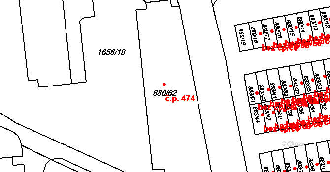 Podmoklice 474, Semily na parcele st. 880/62 v KÚ Semily, Katastrální mapa