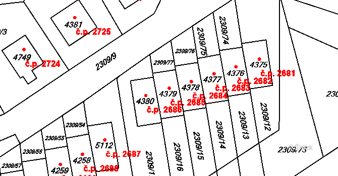 Dvůr Králové nad Labem 2685 na parcele st. 4379 v KÚ Dvůr Králové nad Labem, Katastrální mapa