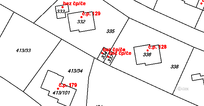 Lidice 38592916 na parcele st. 334 v KÚ Lidice, Katastrální mapa