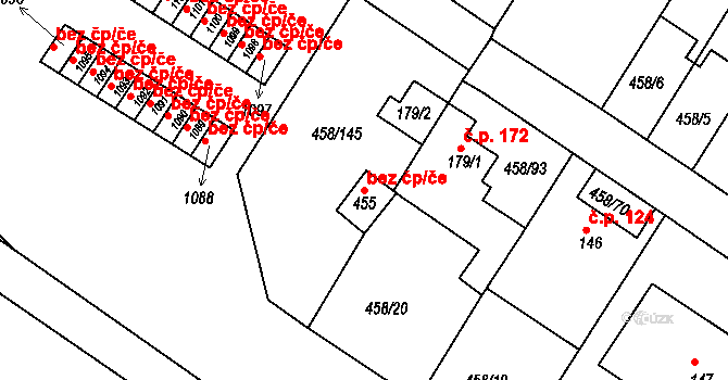 Adamov 39813916 na parcele st. 455 v KÚ Adamov, Katastrální mapa