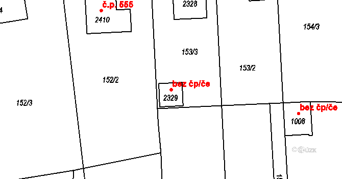 Hranice 39894916 na parcele st. 2329 v KÚ Drahotuše, Katastrální mapa
