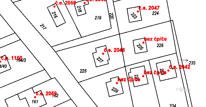 Dolní Těrlicko 2045, Těrlicko na parcele st. 227 v KÚ Dolní Těrlicko, Katastrální mapa