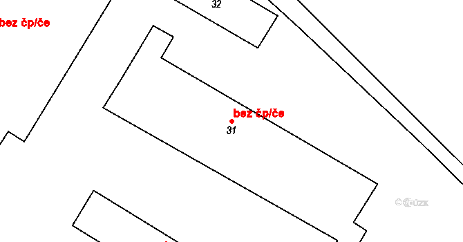 Pomezí nad Ohří 43000916 na parcele st. 31 v KÚ Dolní Hraničná, Katastrální mapa