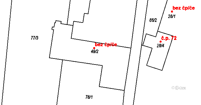 Dvůr Králové nad Labem 44910916 na parcele st. 49/2 v KÚ Zboží u Dvora Králové, Katastrální mapa